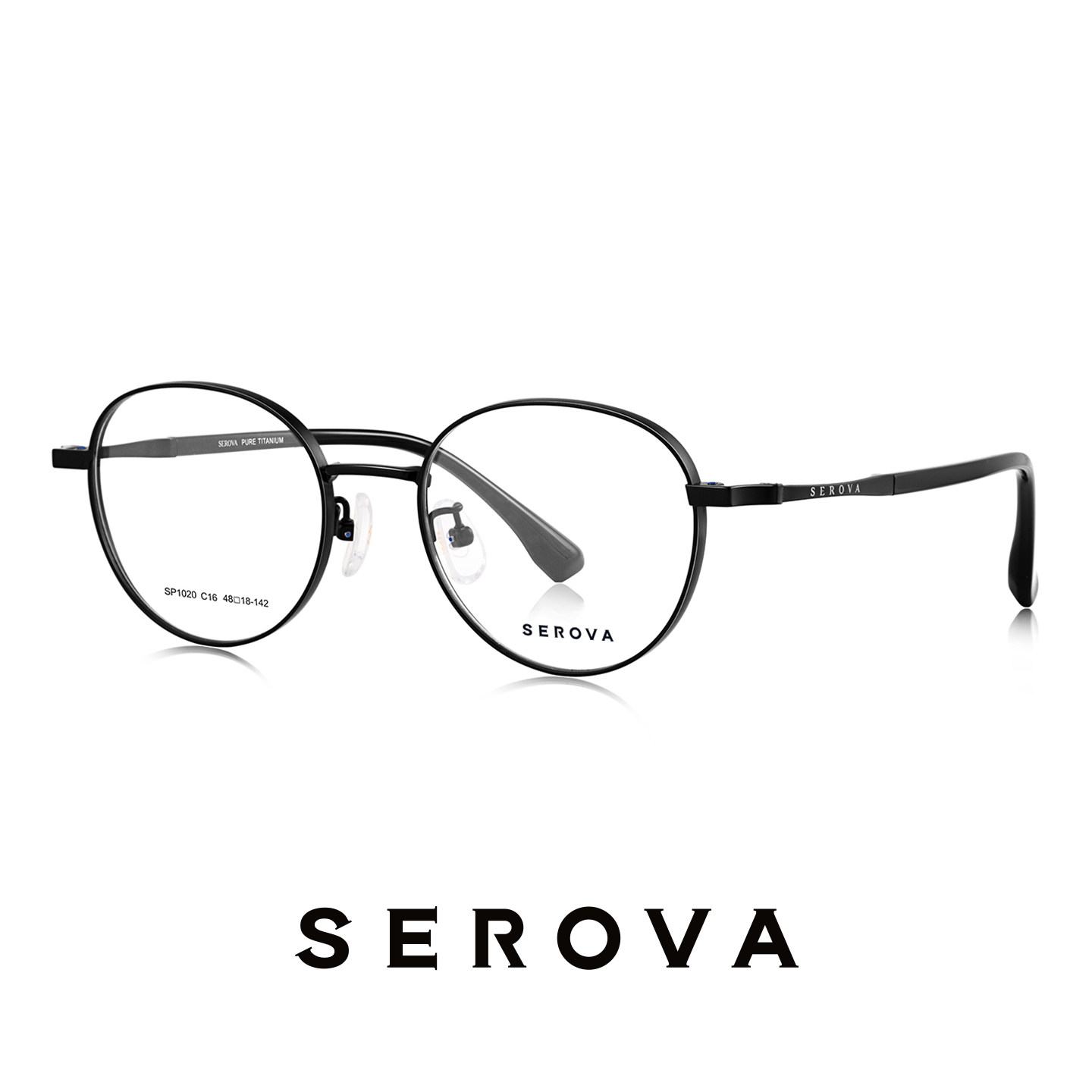 SEROVA施洛华超轻钛架近视眼镜男简约文艺圆框可配度数女 SP1020