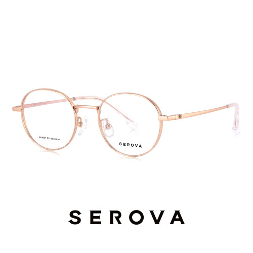 SEROVA施洛华超轻钛架近视眼镜男时尚百搭圆框可配度数女 SP1037