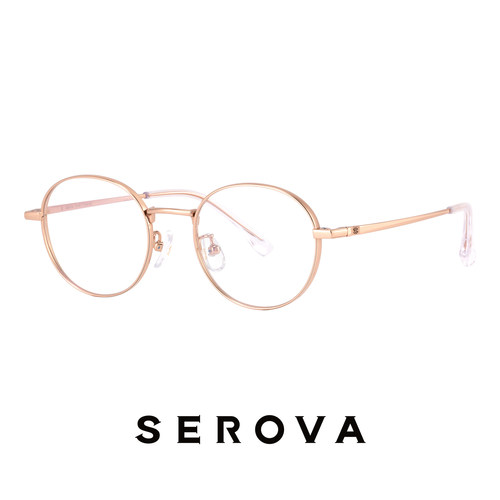 SEROVA施洛华超轻钛架近视眼镜男时尚百搭圆框可配度数女 SP1037