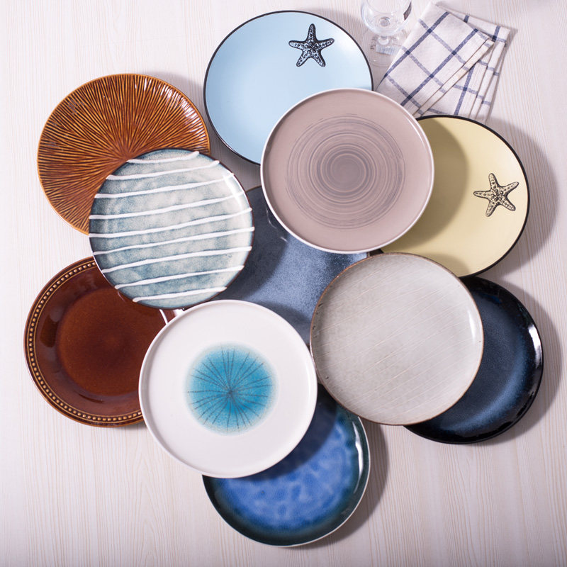 日式风陶瓷早餐盘家用菜盘