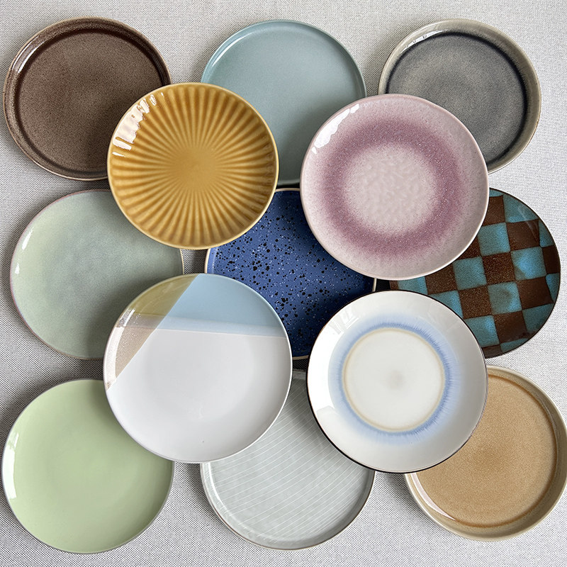 〖轻奢餐盘〗瑕疵陶瓷盘创意早餐盘家用菜盘8寸餐具ins西餐牛排盘