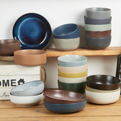 家用6寸菜碗泡面碗菜盘瑕疵陶瓷碗汤面早餐碗沙拉宿舍学生窑变碗
