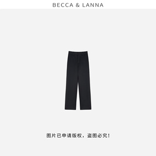 休閑百搭顯瘦通勤長褲 D0187 女秋季 褲 硬貨哥 醋酸九分錐形西裝