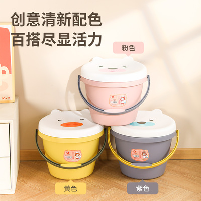 加厚可坐收纳带盖水桶