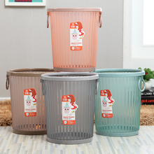 免邮 费 时尚 创意卫生间厨房纸篓无盖垃圾桶家用 透明塑料垃圾筒大号