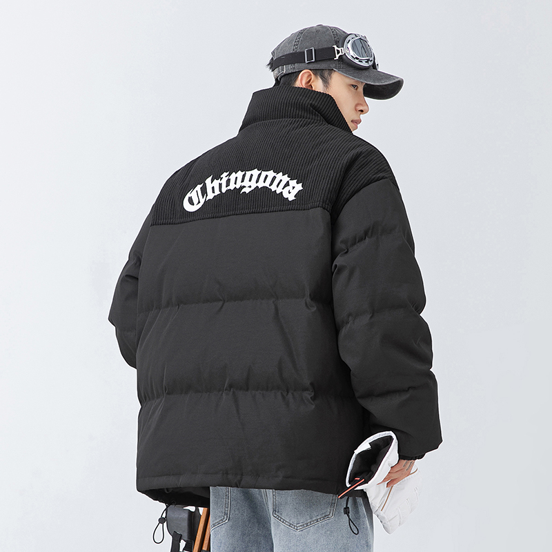 立领棉服男冬季加厚宽松休闲面包服男生潮牌小众设计棉衣百搭外套
