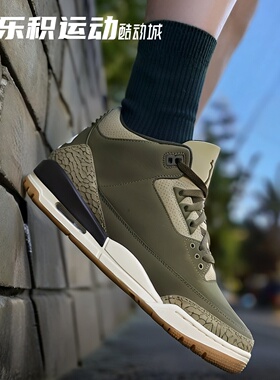 乐积运动 AIR JORDAN 3 AJ3 棕绿 耐磨中帮复古篮球鞋 DN3707-202