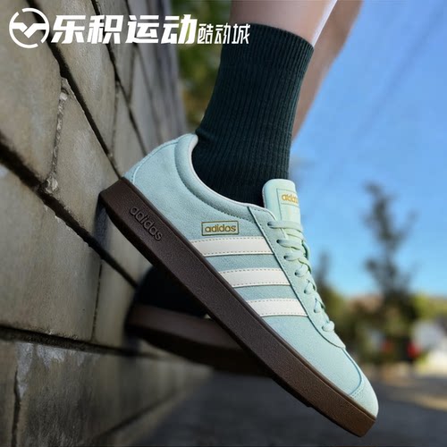 乐积运动 Adidas VL COURT 白绿舒适百搭低帮休闲T头鞋德训KH5552