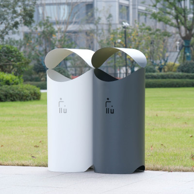 2025新款户外垃圾桶高档社区物业不锈钢果壳箱商场垃圾箱室内桶