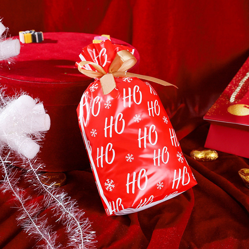 圣诞节日礼品袋大容量抽绳束口袋儿童礼物袋子大号公仔娃娃包装袋