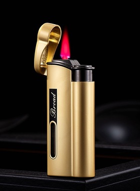 皓影特粉红色火焰防风打火机红焰充气金属直冲礼品打火机创意个性