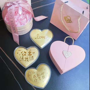水贝黄金爱心大饼足金999七夕情人节送女友老婆生日快乐礼物礼盒