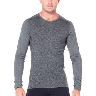 T恤 200g美丽诺羊毛100%印花圆领长袖 fw新款 icebreaker男士