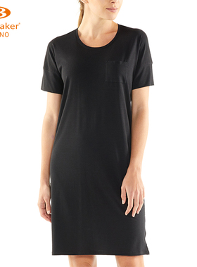 ssIcebreaker女士美丽诺雅妮日常休闲柔软merino奢T恤裙104632