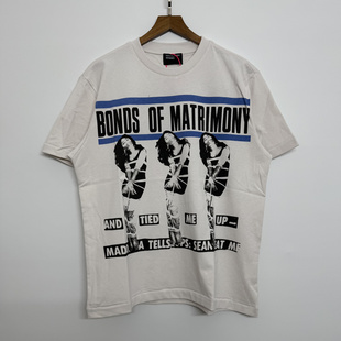 正确ERD忧郁的富二代麦当娜人像重磅高街复古印花休闲宽松短袖T恤