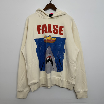 False Perception美式复古辛普森大白鲨印花男女休闲宽松连帽卫衣