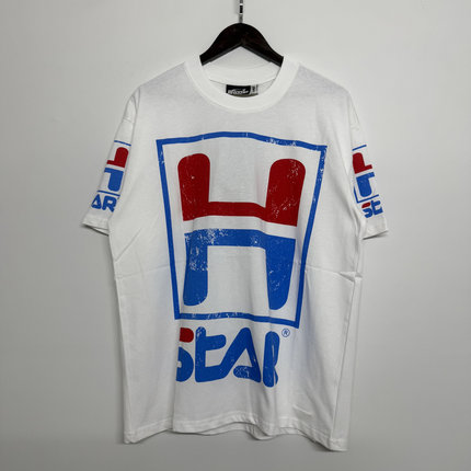 高版本hell地狱之星美式复古H字母印花短袖T恤男女同款宽松休闲潮