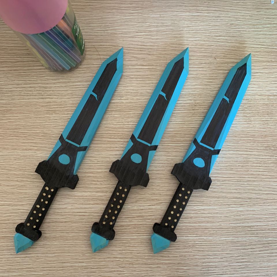 迷你世界能量剑手办游戏高级精品模型玩具收藏版把玩实木玩具