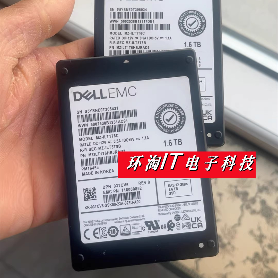 DELL EMC 1.6T 2.5 SAS SSD 12Gb MZ-ILT1T6C 03TCV6 固态硬盘
