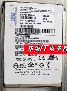 IBM V7000 Gen2 G2 00AR409 FRU 00AR330 400G SAS SSD 00AR484