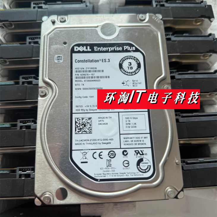 Dell戴尔 EQ 01CJF5 04CMD9 SAS 3T 7.2K ST3000NM0023 存储硬盘
