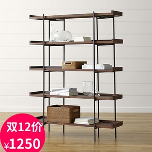 新款北欧餐厅工业风置物架客厅沙发后层架玄关书房书架办公室铁艺