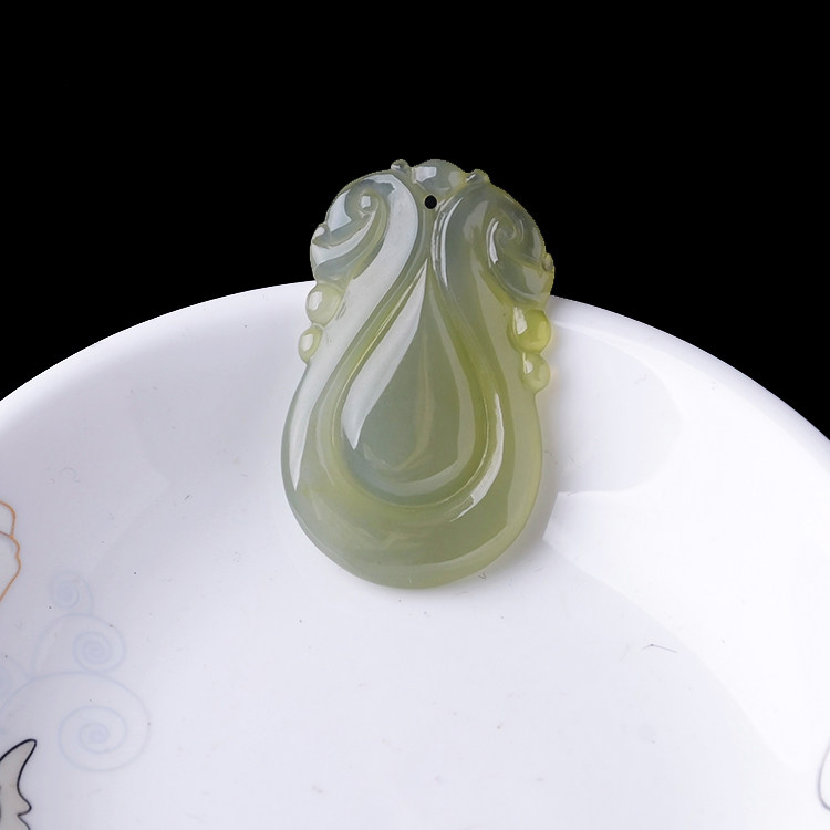 玉石寨玉器缅甸老坑a货翡翠水滴吊坠冰糯种黄翡情侣玉坠送证包邮