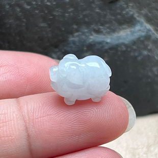 十二生肖小猪玉坠老坑冰糯种玉猪DIY手绳手机链缅甸A货翡翠猪儿童