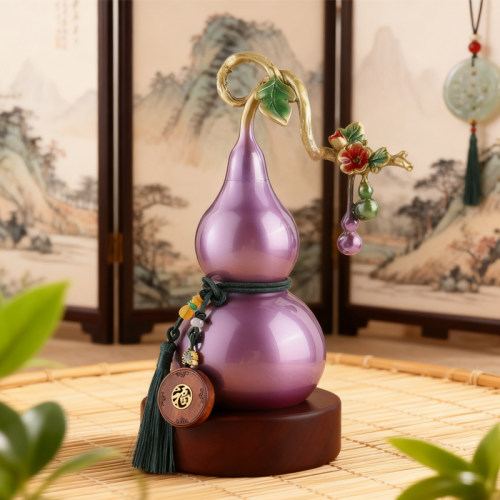 紫气东来纯铜葫芦摆件客厅柜子招财工艺品乔迁新居礼品开业礼物