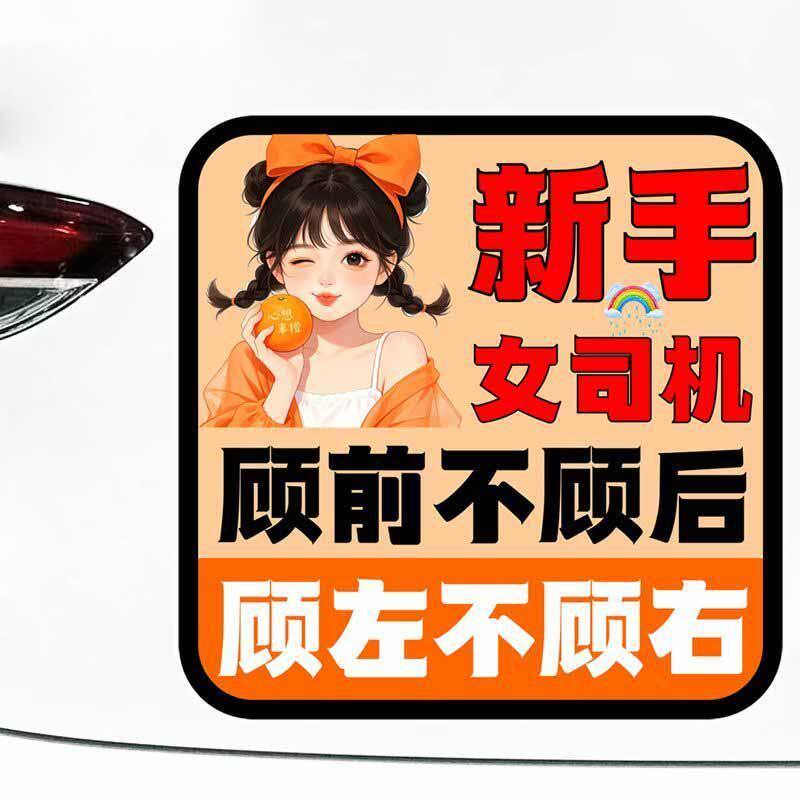 新手女司机顾前不顾后卡通文字