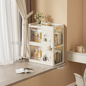 折叠式 收纳箱家用客厅玄关侧开门多功能收纳柜客厅飘窗收纳置物架