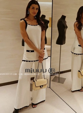 日娜高奢20XXASIA BUYER 11 ujn 小香风黑色撞色针织吊带背心上衣