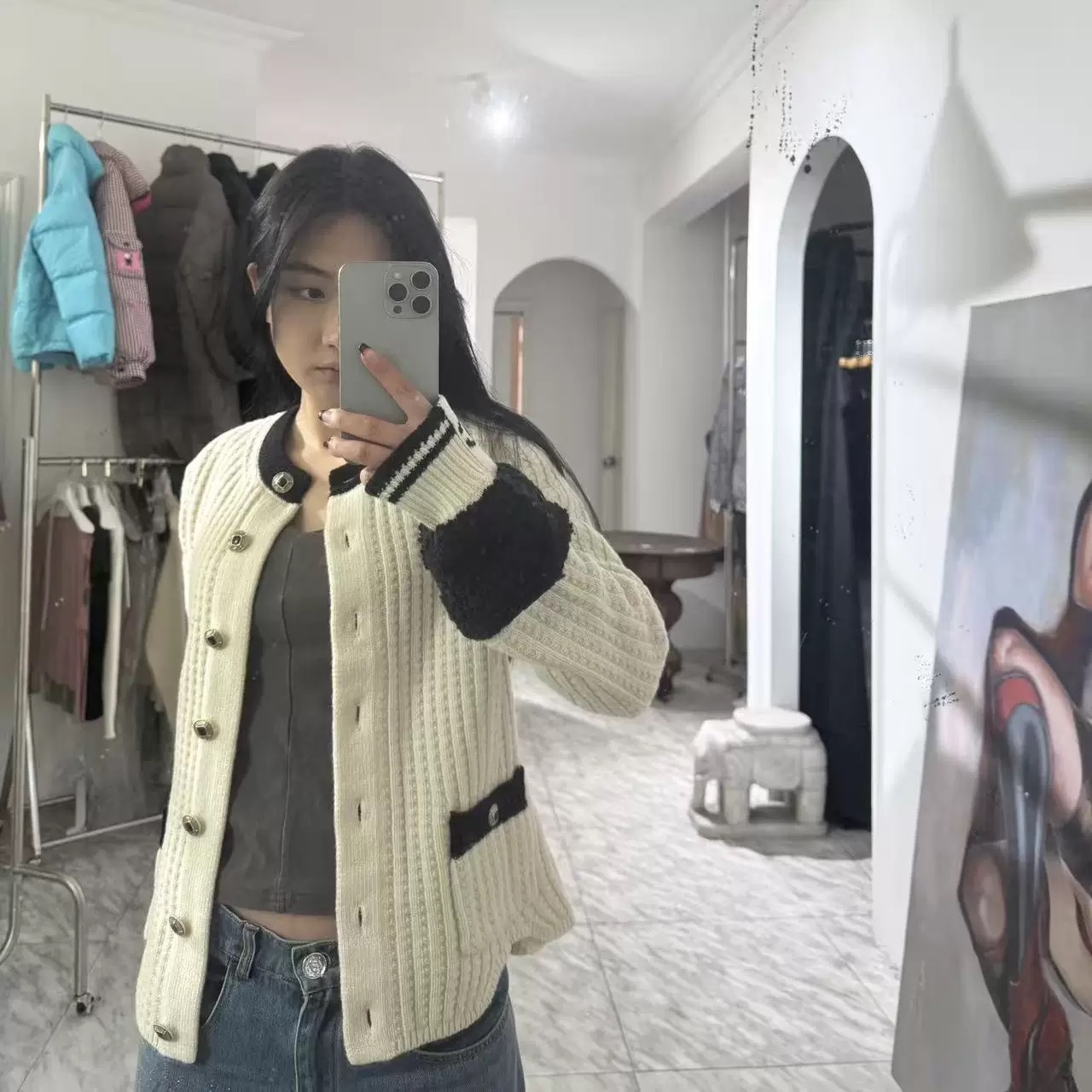 日娜高奢20XXASIA BUYER 11 xcz 秋冬新款温柔气质风针织上衣外套