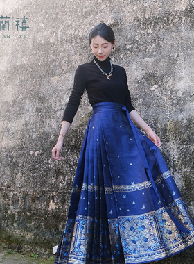 木兰禧原创【穿金蝶】织金马面裙仿妆花重工质感提花缎国风马面裙