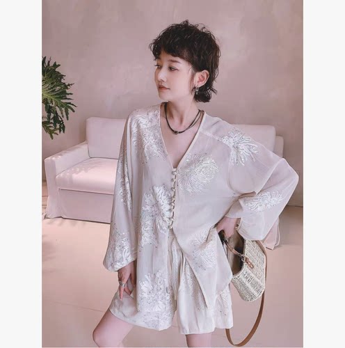 DD STY 小众设计【白茶清欢】手工绣花+闪片套装 15089