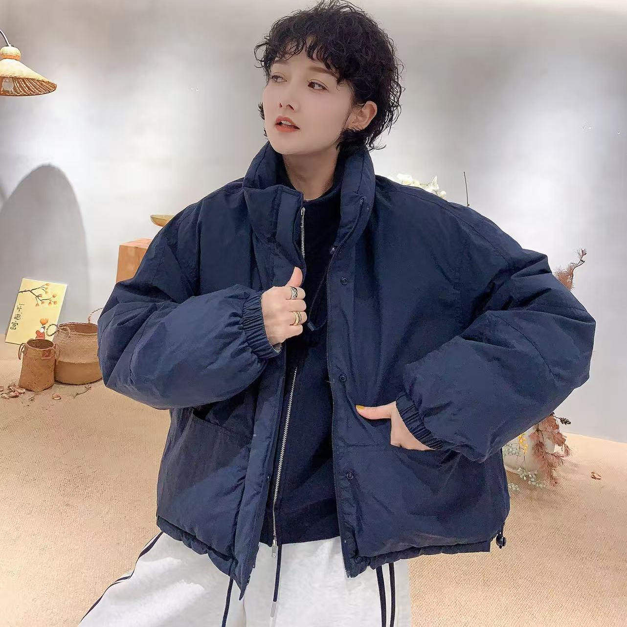 DD STY【冬款上新】小众设计立领拉链款撞色两面穿羽绒服 12369