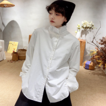 【双十二丹丹年货节】简约百搭单排扣双层翻领加绒长袖衬衫 1233