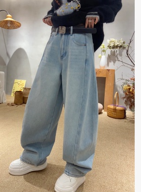 DD STY【冬款上新】小众设计调性水洗浅蓝色加绒牛仔裤 67520