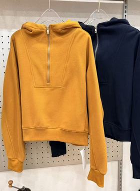 【丹丹福利秒杀不退换P】百搭慵懒半拉链连帽卫衣 9666