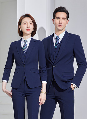 新款秋冬季男女同款西服套装珠宝店服务员俱乐部商务正装工作服