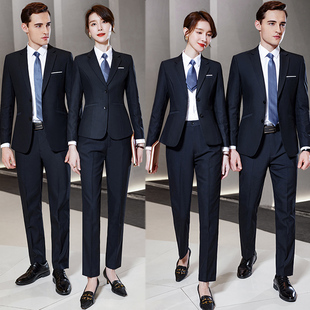 2023新款春秋男女同款商务休闲正装工作服酒店管理服务员工装外套