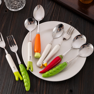 勺子叉子勺子成人吃饭西瓜勺勺子不锈钢铁勺勺子可爱酸奶勺吃饭勺