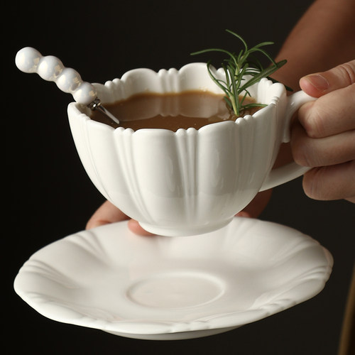 咖啡杯碟套装高颜值咖啡杯陶瓷咖啡杯子高档精致欧式咖啡杯套装