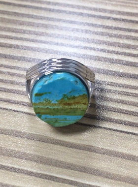 s925纯银镀白金正圆空托戒指托