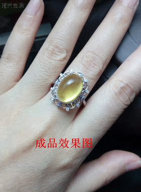 纯银水钻花边活口戒指空托