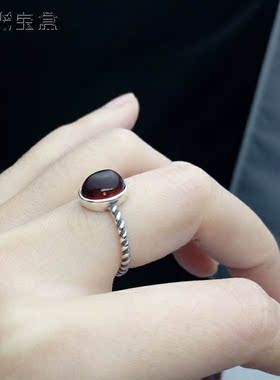 纯银复古麻花活口戒指空托