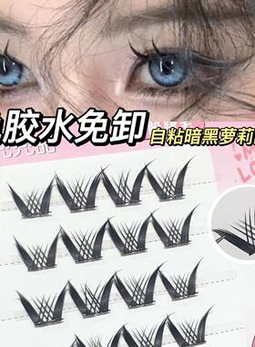 兜兜甜免胶免卸自粘暗黑萝莉假睫毛自然仿浓密卷翘上镜纯野风睫毛