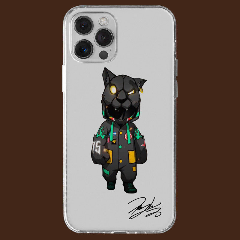 王一博豹猫手机壳卡通适用苹果8/11/12/iphone13promax华为vivo