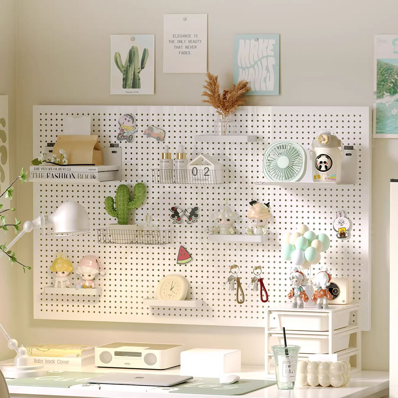 圆孔桌面收纳洞洞板置物架办公桌挂钩整理收纳铁艺学生电脑桌上,收纳整理,收纳洞洞板,淘宝优惠券,粉丝福利购,淘宝优惠卷