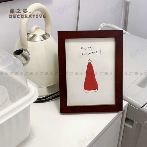 复古圣诞帽节日氛围装饰海报墙贴